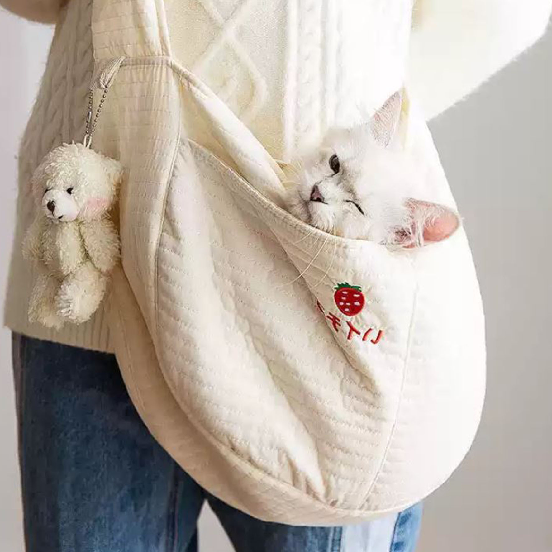 韓系帆布｜寵物側背包(XL款)